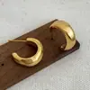Pendientes de Arco Curvo Cepillado de Alta Gama para Mujer, Simples y de Moda, Pendientes Únicos y Elegantes, Accesorios para Orejas Creativos de Moda