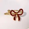 Moda Transfronteiriça Simples Fofo Doce Design Ins Dourado Laço Aberto Anel de Aço Inoxidável Joia para Mulheres