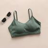 Ropa interior de verano para mujer, fina, con realce de pecho pequeño y almohadilla para el pecho, sujetador integrado sin desgaste, camisola deportiva sin marcas