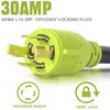 Enchufe Macho Auto-Bloqueante L14-30P a Cable para Equipo de Exterior 14-50R Adecuado para Remolque de RV, Autocaravana, Cobre
