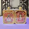 [Modelo da Besta Engolidora Dourada] Thangka do Monte Wutai Praça dos Cinco Anciãos Oito Deuses Guardiões Pingente Amuleto de Buda Colar Feito à Mão