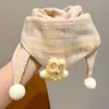 Lenço de Cabeça Infantil Lenço Triângulo 2025 Novo Estilo Lenço de Pescoço para Meninas Lindo Bebê Proteção Contra Vento Cachecol Quente Lenço de Seda