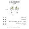 Pendientes Cuadrados de Cristal Mariposa Perla de Lujo Ligero y Gama Alta Pendientes Exquisitos Brillantes Gota de Agua Aguja de Plata S925 Pendientes para Mujer