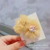 Elástico de Cabelo de Flor de Gaze Costurada à Mão Estilo Coreano para Bebês, Suave com o Cabelo, Elástico Pequeno, Corda de Cabelo para Meninas, Atacado