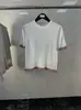Nuevo producto TB de tejido de punto con cuello redondo y mangas cortas, tejido de lino, moderno, con costuras que combinan con todo, para verano.