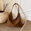 Bolsa Tote Comércio Exterior Novo Estilo Simples Estampa de Leopardo Bolsa de Mão para o Trabalho Bolsa Feminina Cor Sólida Nicho Casual Bolsa de Ombro