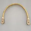 Bolso de Mano Trenzado de Cuero PU con Herrajes Accesorios de Equipaje DIY Botón de Punta Triángulo Arco Ovalado Forma de Abanico