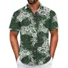Camisa Havaiana Transfronteiriça Peça Única Masculina Praia Tamanho Grande Casual Estampada em 3D Manga Curta Camisa de Férias à Beira-Mar Tendência
