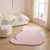 Fornecimento de Tapetes de Pele de Coelho Sintética, Capachos em Formato de Gato, Tapetes Decorativos para Quarto de Criança, Tapetes para Mesinha de Cabeceira de Sofá de Sala de Estar