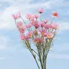 Estilo Pastoral 5 Cabeças Margarida Haste Única Flor Artificial Flor Falsa Decoração de Casa Decoração Suave Flor Fotografia Decoração de Casamento Flor