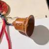 Colgante de Campana de Moneda Tallada de Madera de Azufaifo Rayada por un Rayo con Espíritu de Montaña y Cordón, Colgante para Bolso Estilo Chino, Llavero de Coche