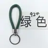 Cordón de cuero simple cuerda redonda PU llavero soporte para llaves de coche accesorio colgante para bolso anillo redondo colgante de regalo