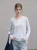 Camiseta azul a rayas de estilo francés, holgada, de manga larga para mujer, estilo fino y relajado, top transpirable