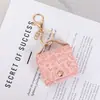 Couro PU Moda Mini Bolsa Pingente Estojo para Fones de Ouvido Porta-Chaves de Carro Desenho Animado Pequena Bolsa Quadrada Pingente de Chaveiro