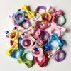 Faixa de Cabelo Elástica Alta Estilo Coreano para Crianças, Acessórios de Cabelo Fofos de Orelhas de Coelho, Prendedor de Cabelo para Menininhas, Elástico, Faixa de Tecido