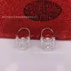 Brincos de Prata Esterlina s990 Estilo Étnico Cravejados com Zircônia Diamantada Brincos de Rubí Estilo Coreano Elegante Estilo Étnico Brincos Femininos