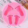Molde de silicona líquida para modelado de pies pequeños 3D lindos, molde de silicona para pegamento de gota DIY, molde para jabón artesanal de arcilla
