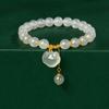 Pulsera Candado Ping An para Mujer Cuentas de Transferencia Ruyi Imitación Calcedonia Ágata Pulsera Nuevo Regalo Chino para el Día de la Madre para Mamá