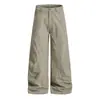 Pantalones de Pierna Ancha Geométricos con Puntada Única en Forma de V Estilo Hong Kong para Hombre, Nuevos Pantalones Casuales Holgados Ajustados de Verano para Mujer, Modernos