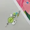 Cadena para Teléfono Móvil de Trébol de Cuatro Hojas de la Suerte, Llavero de Moda y Personalizado, Colgante de Bolso con Cuentas, Cadena Versátil de Nicho para Cámara y Auriculares
