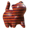 Madeira arco-íris sem olhos cabeça torta peça de mão de gato texto brincar personalidade criativa retrô ornamentos de mesa internos
