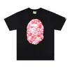 Camisetas de Marca de Moda Transfronteriza para Parejas para Hombres y Mujeres, Camiseta de Manga Corta con Cuello Redondo y Letras Digitales para Hombre, Cabeza de Mono Bape, Camiseta de Manga Corta para Mujer de Comercio Exterior