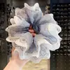 Goma para el Cabello Vintage Estilo Francés con Adorno de Encaje de Doble Capa, Scrunchie Cuerda para el Cabello, Cuerda Plisada Simple Estilo Bosque, Accesorio para el Cabello