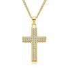 Pingente de corrente de clavícula de alta qualidade da Amazon joia embutida em diamante embutido em titânio cruzado simples fêmea 18K banhado a ouro
