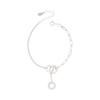 Pulsera de hebilla de anillo de plata de ley S925 diseño de nicho de alto sentido nuevo 2022 pulsera de borla de doble anillo