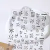 Arte de Uñas Rosa Estilo Japonés Pegamento Gatito Negro Diseño Simple Patrón Animal Pegatinas para Uñas para Niños y Niñas Pegatinas de Arte de Uñas