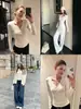 Camiseta Henley de manga larga estilo coreano para mujer, adecuada para primavera, otoño e invierno, con corte relajado, estilo casual y se puede usar como capa exterior o como capa base adelgazante