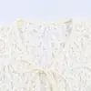 Cardigan Camisa de Encaje Patchwork de Manga Larga Elegante Estilo Europeo y Americano Transfronterizo U Nueva Moda 2026 para Mujer al por Mayor en Amazon