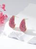 Aretes de Cobre con Microincrustaciones de Circonita en Forma de Gota de Agua, Moda Transfronteriza Estilo Simple, Diseño Abierto, Súper Brillantes, Aretes Estilo Celebridad de Internet