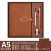 Caixa de Presente com Caderno A5 com Logo Personalizado, Caderno de Couro Macio para Escritório, Simples Presente Souvenir
