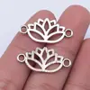 27X13Mm 1g Prata Antiga DIY Pingente Pequeno Material Artesanal Conector Conector de Lótus