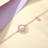 Pulsera original de plata de ley 925 con forma de estrella de río para regalar, con lazo, para mujer, con microincrustaciones de oro rosa y ópalo en la mano, joyería.