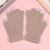 Nueva versión coreana de guantes de invierno para mujer de lana tejida al por mayor de fábrica para amantes Joker para exteriores clima frío ciclismo cálido