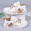 Zapatillas Deportivas Nuevas de Estilo Coreano para Niños Primavera y Otoño, Zapatos de Lona para Niños, Zapatos Casuales Versátiles de Dibujos Animados para Niñas, Zapatos de Tela de Moda