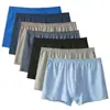 Ropa interior para personas mayores para hombre de algodón puro, calzoncillos planos transpirables absorbentes de sudor, algodón medio, talla grande, para hombre gordo, holgados, calzoncillos de cuatro esquinas para papá, con ventilación