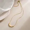 Collar con Colgante Cuadrado Geométrico para Mujer, Cadena de Acero de Titanio con Diseño de Nicho, Cadena para Clavícula de Estilo Minimalista, Joyería de Cadena Simple para Suéter