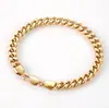 Pulsera de Acero Inoxidable Estilo Europeo y Americano Pulido por Ambos Lados 9mm Personalizada de Moda Hip-Hop 8mm Cadena Cubana de Acero de Titanio Pulido por Ambos Lados Hecho a Medida