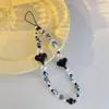 Funda para Teléfono Móvil Estilo Estrella Mismo Estilo Cadena de Perlas Estilo Ins Cadena para Colgar Memoria USB Celebridad de Internet Cadena para Colgar Joyería de Cristal Cadena para Teléfono Móvil para Mujer