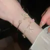 Asas de Borboleta Névoa de Pêssego~Pulseira Borboleta de Zircônia Estilo Coreano Pulseira Doce Estilo Design de Nicho Joia de Luxo Leve Sensação de Alto Padrão