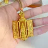 Loja de Ouro Mesmo Estilo Pingente de Ouro Imitado com Diamantes, Pingente Atrator de Riqueza, Colar de Corda Trançada, Pingente Unissex Atacado