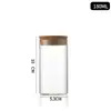Garrafa de Vidro com Tampa de Bambu 53mm, Garrafa em Formato de Tubo, Rolha de Madeira, Garrafa para Chá de Flores, Pote para Embalagem de Alimentos com Frutas Secas e Grãos, Material de Vidro de Alta Transparência