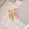 Pendientes de serpiente con gotas de aceite multicolor, joyería transfronteriza entre Europa y Estados Unidos, con personalidad en pendientes de moda de lujo E415