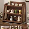 Portavasos de Madera Maciza Almacenamiento de Juego de Té Aparador Encimera Portavasos de Café Mesa de Comedor Portavasos de Agua Taza de Té Estante de Almacenamiento Caja de Almacenamiento