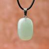 Collar con Colgante Geométrico Simple Europeo y Americano de Piedra Natural para Hombres y Mujeres, Cadena de Suéter de Cordón de Cuero a la Moda, Joyería Transfronteriza para Parejas