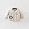 Abrigo de algodón a cuadros para niños, otoño e invierno, chaqueta acolchada para bebé, abrigo grueso de algodón para bebé de 0 a 2 años
