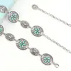 Cadena de Cintura Transfronteriza Cinturón para Mujer Simple Flor Turquesa Incrustada Cadena de Cintura Accesorios de Vestir Estilo Étnico Adornos de Cintura Venta al por Mayor